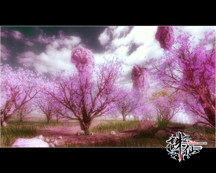 游戏里的桃花好美啊